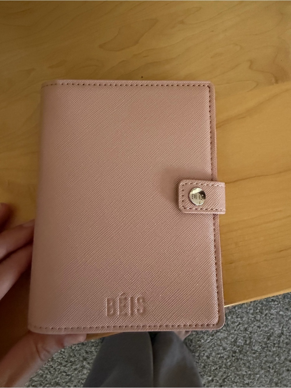 BEIS Atlas Pink Leather Passport Cover